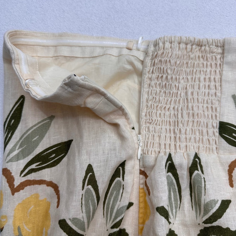 Abercrombie & Fitch NWT Women Floral Linen-Blend Skort Romper Sz L Coastal Euro - Picture 10 of 11